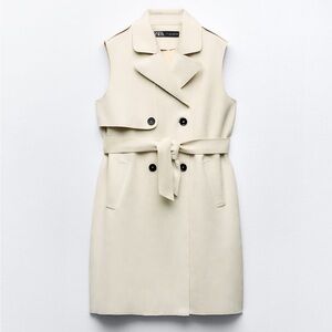 Zara Faux Suede Long Vest in size Small